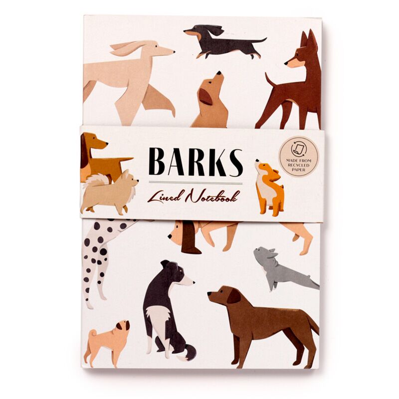 Barks hond gerecycled a5 gelinieerd notitieboekje