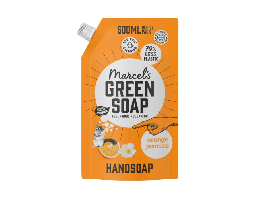 Marcels Groene Zeep Handzeep Sinaasappel Jasmijn 500ml navulzak