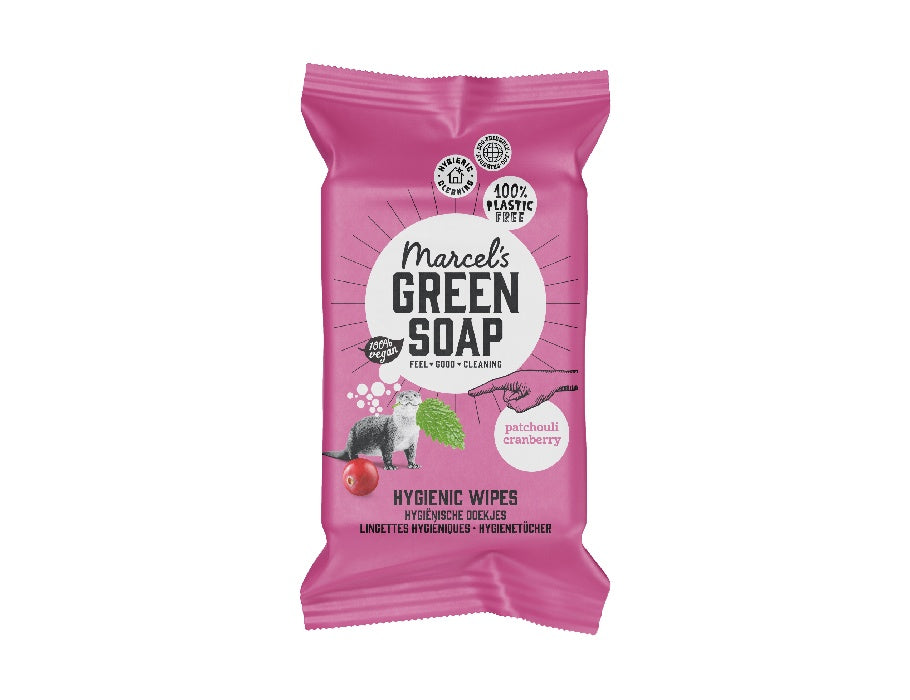 Marcel's green soap schoonmaakdoekjes patchouli cranberry
