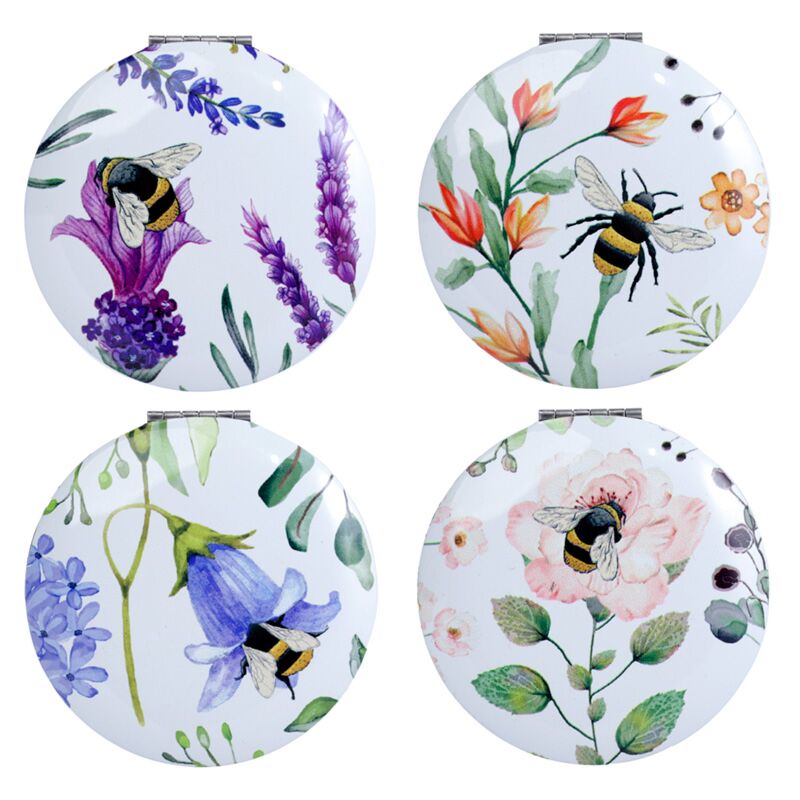 Nectarweiden bij bij compact make-up spiegeltje
