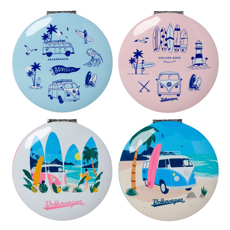 Volkswagen busje vw t1 explore golven compact make up spiegeltje