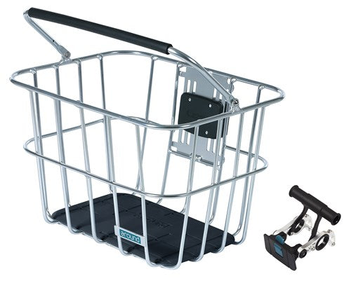 Autour du panier alu argent amovible m support de guidon