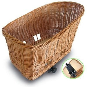 Basil Pasja - hondenfietsmand – groot - 50 cm - achtermand – naturel