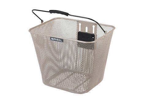 Basil b.v. fietsmand basil bilbao kf bevestiging 26 x 22 x 27 cm - nude metallic