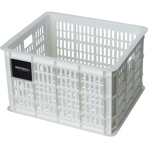 Caisse de vélo recyclée Basil Crate M 29,5 litres 35 x 45 x 25 cm - blanc brillant