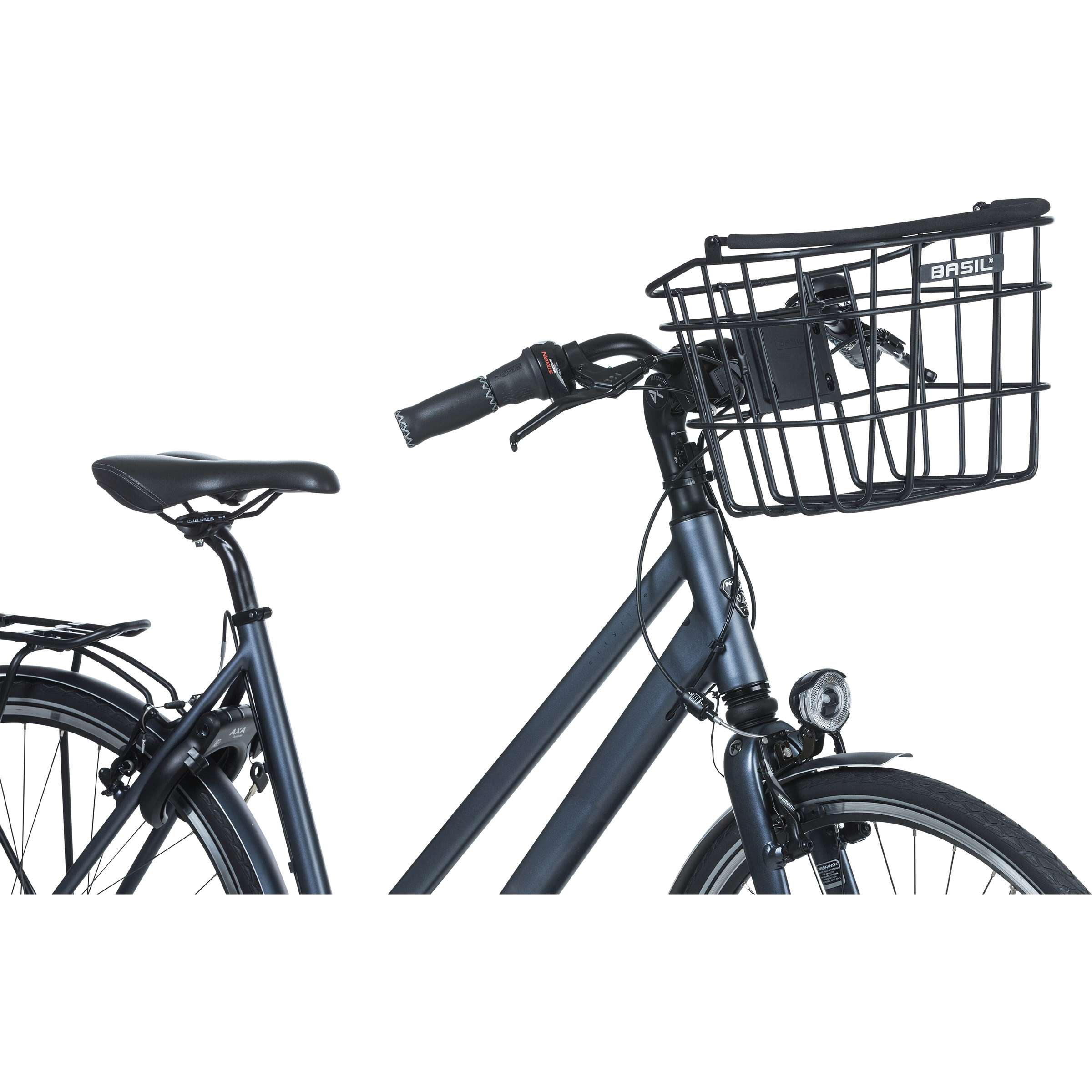 Basil Bremen Alu KF - fietsmand - voorop - zwart