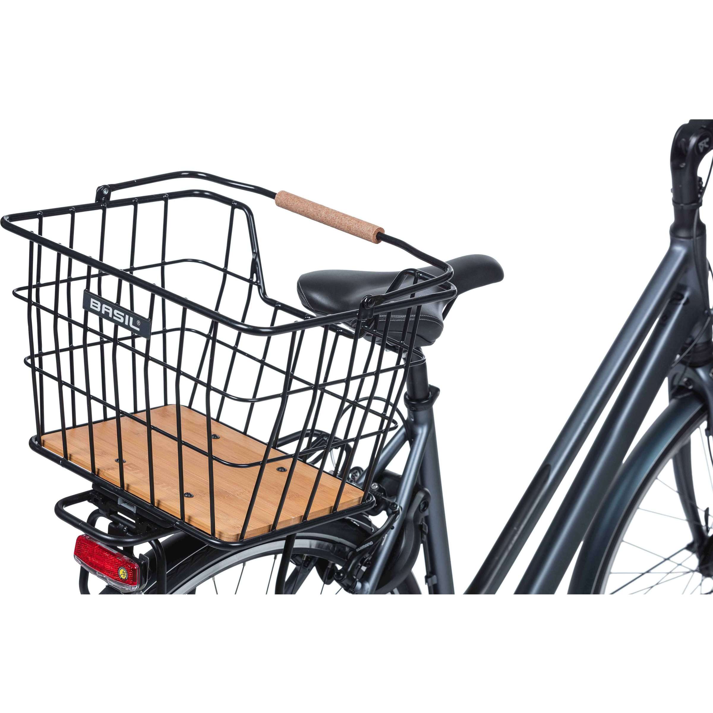 Basil fietsmand nordland mik 23 liter 23 x 33 x 19 cm voor- en of achterop zwart bruin