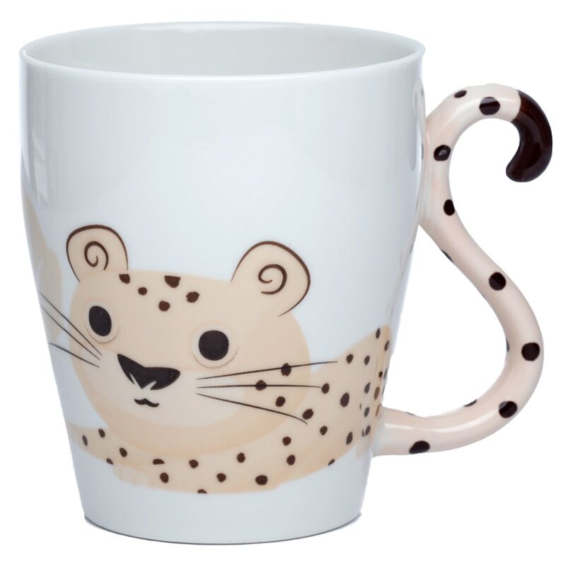 Cheetah zooniverse - gevormd handvat porselein mok