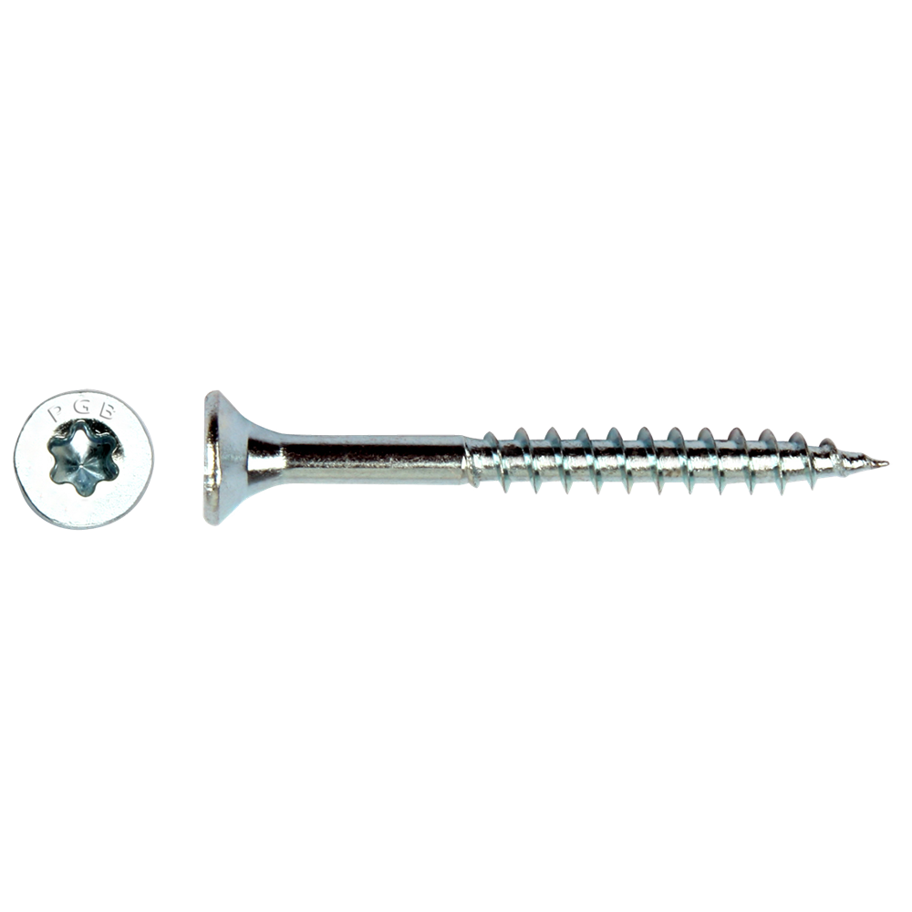 Pgb-fasteners spaanplaatschroef vzk-t deeldraad snijpunt verzonken kop ø5,0x100 zn tx25 | 200 st | pgwvtg001005001002