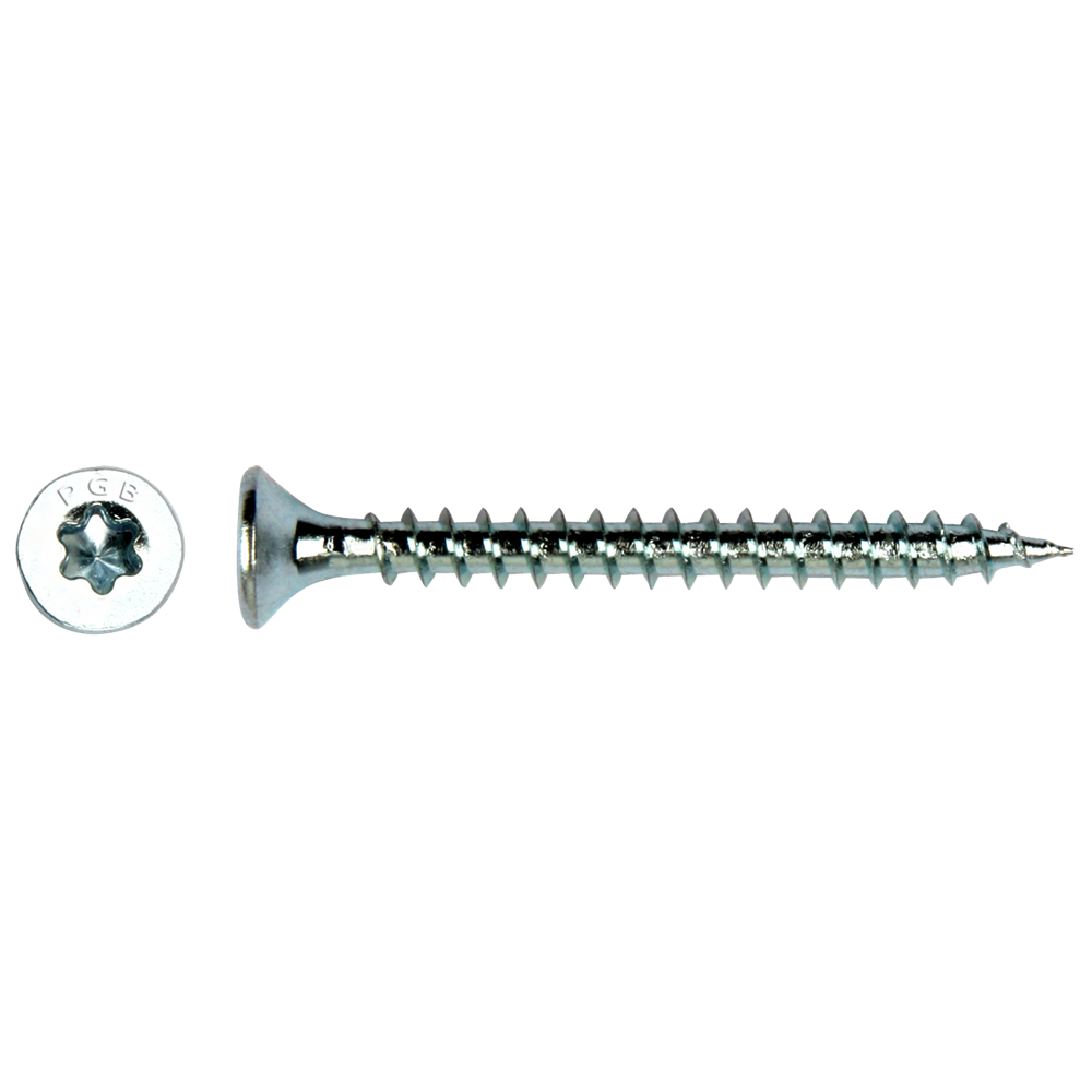 Pgb-fasteners universele spaanplaatschroef vk-t voldraad verzonken kop ø4,0x70 zn tx20 | 200 st | pgwvtv001004000703