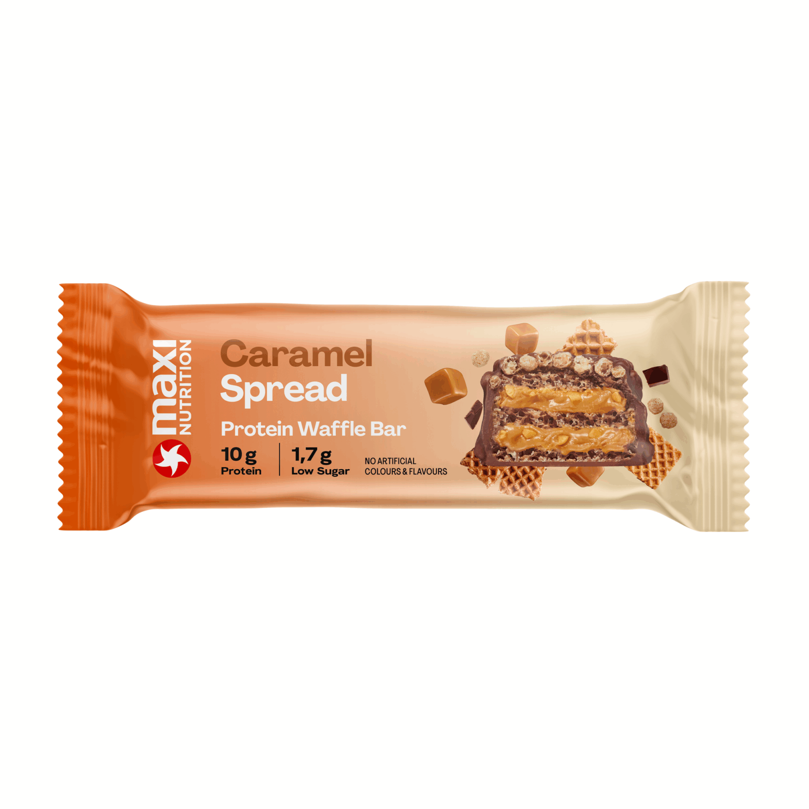 Maxi nutrition maxinutrition waffle bar caramel spread (12x 40g)