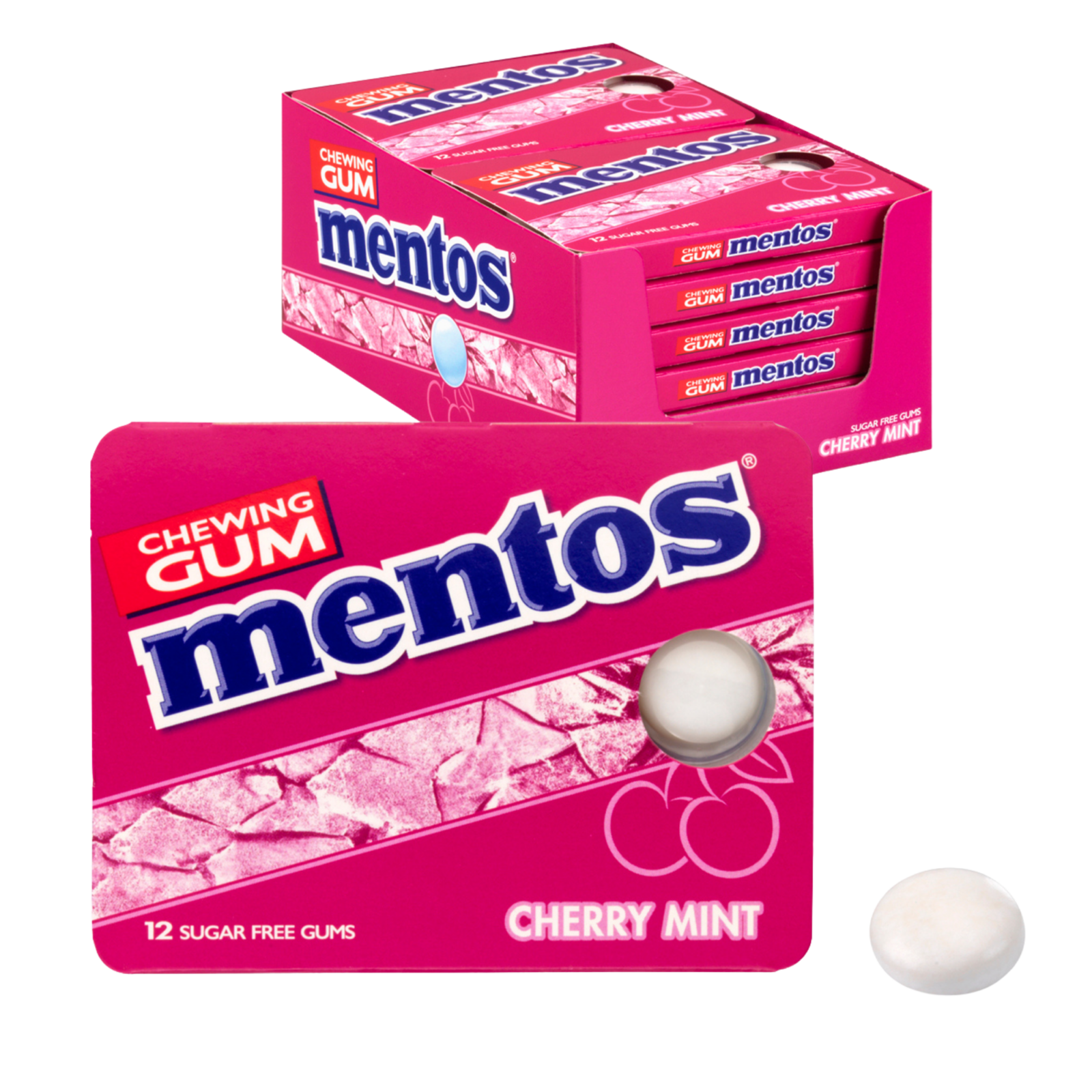 Mentos kauwgom cherry blister (12 stuks)