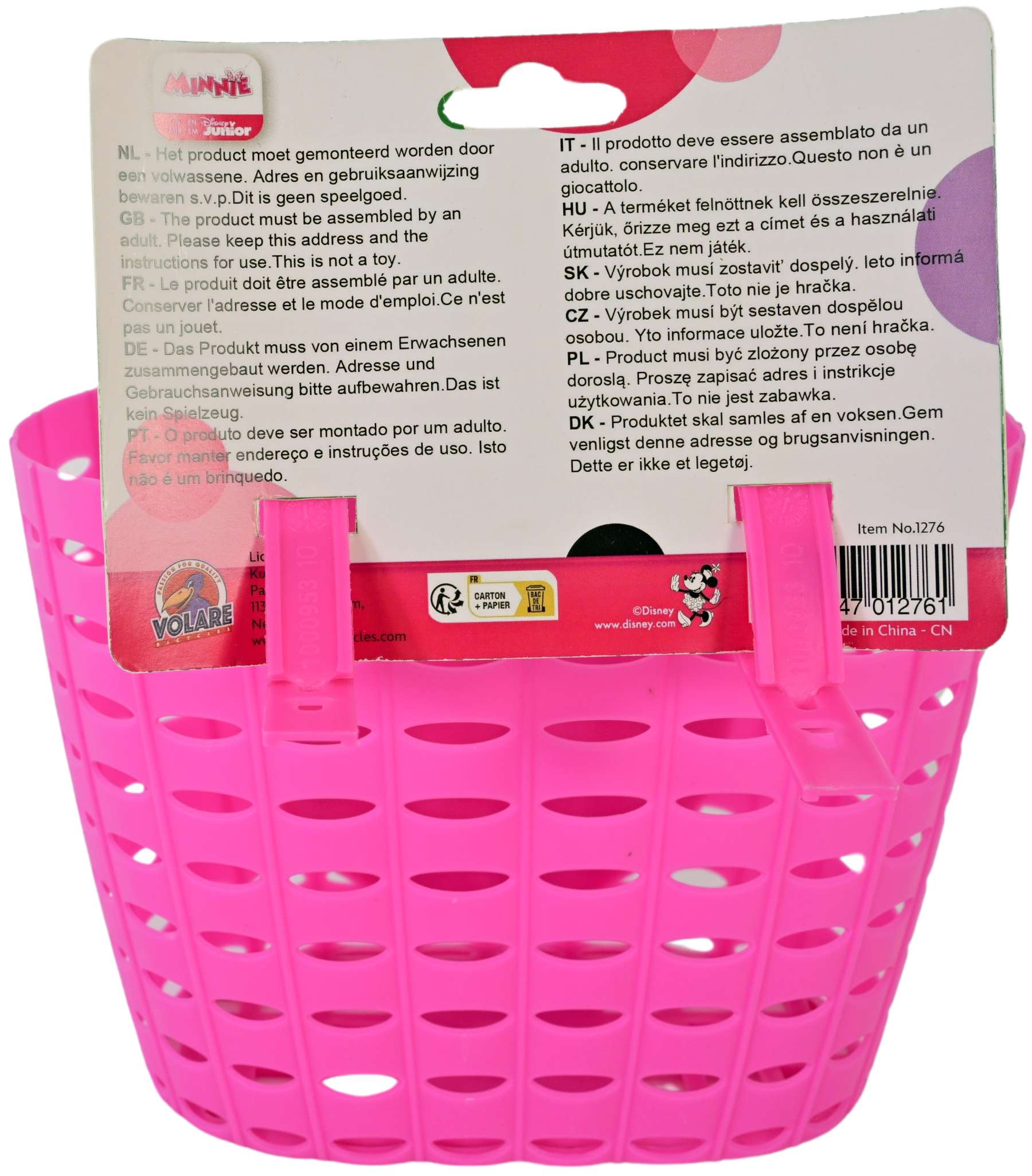 Disney pvc mand minnie mouse roze