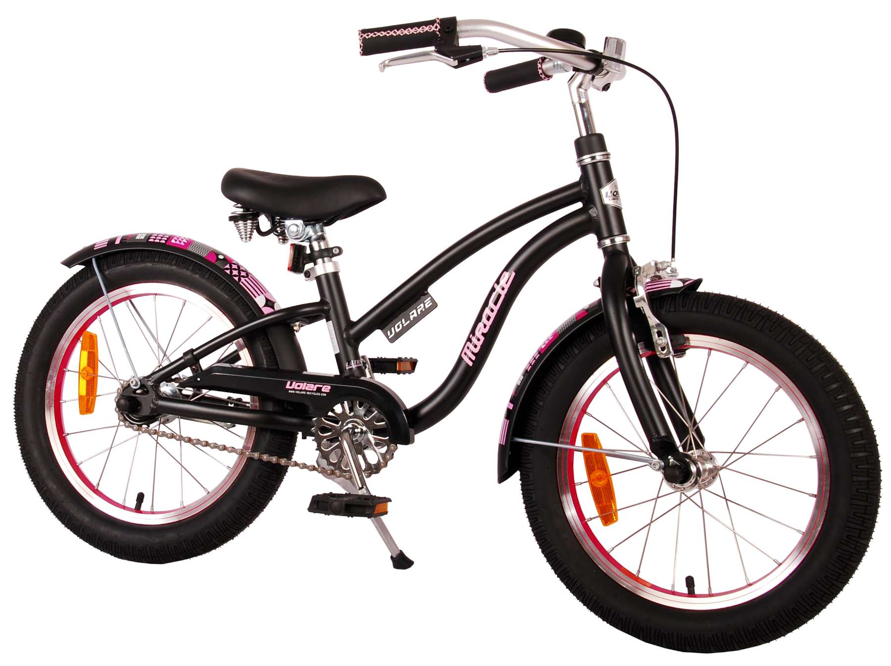 Volare Miracle Cruiser Kinderfiets - Meisjes - 16 inch - Mat Zwart - Prime Collection
