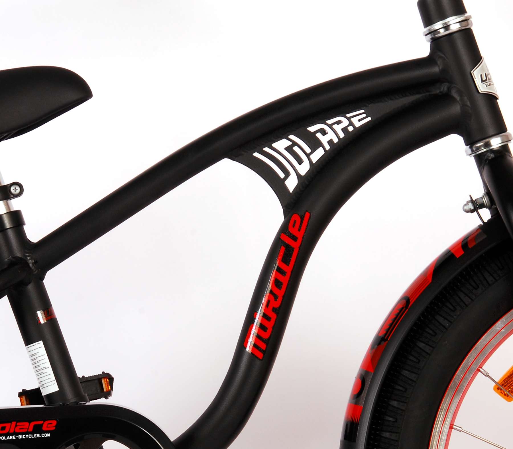 Volare Miracle Cruiser Kinderfiets - Jongens - 18 inch - Mat Zwart - Prime Collection