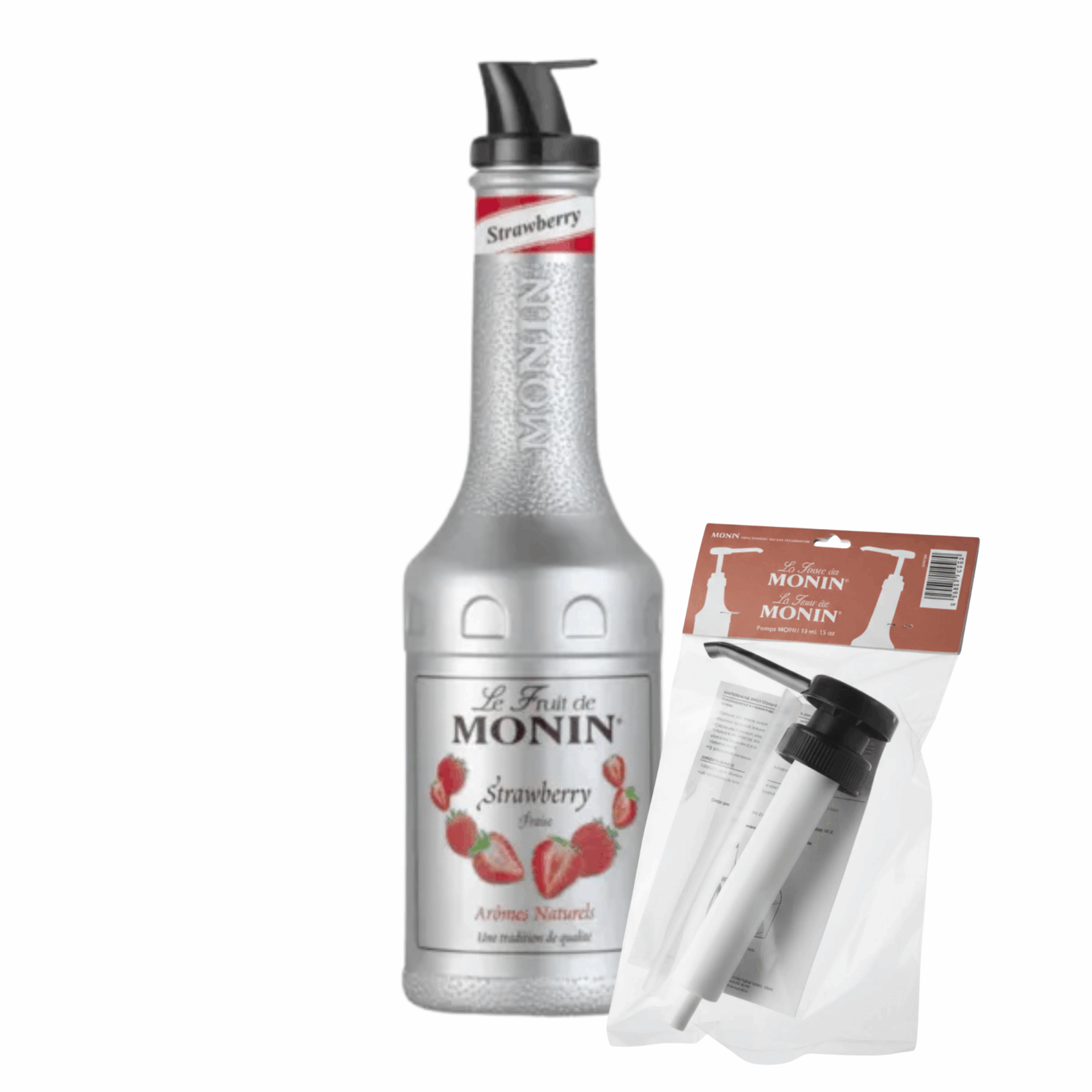 Monin puree passion strawberry + pompje