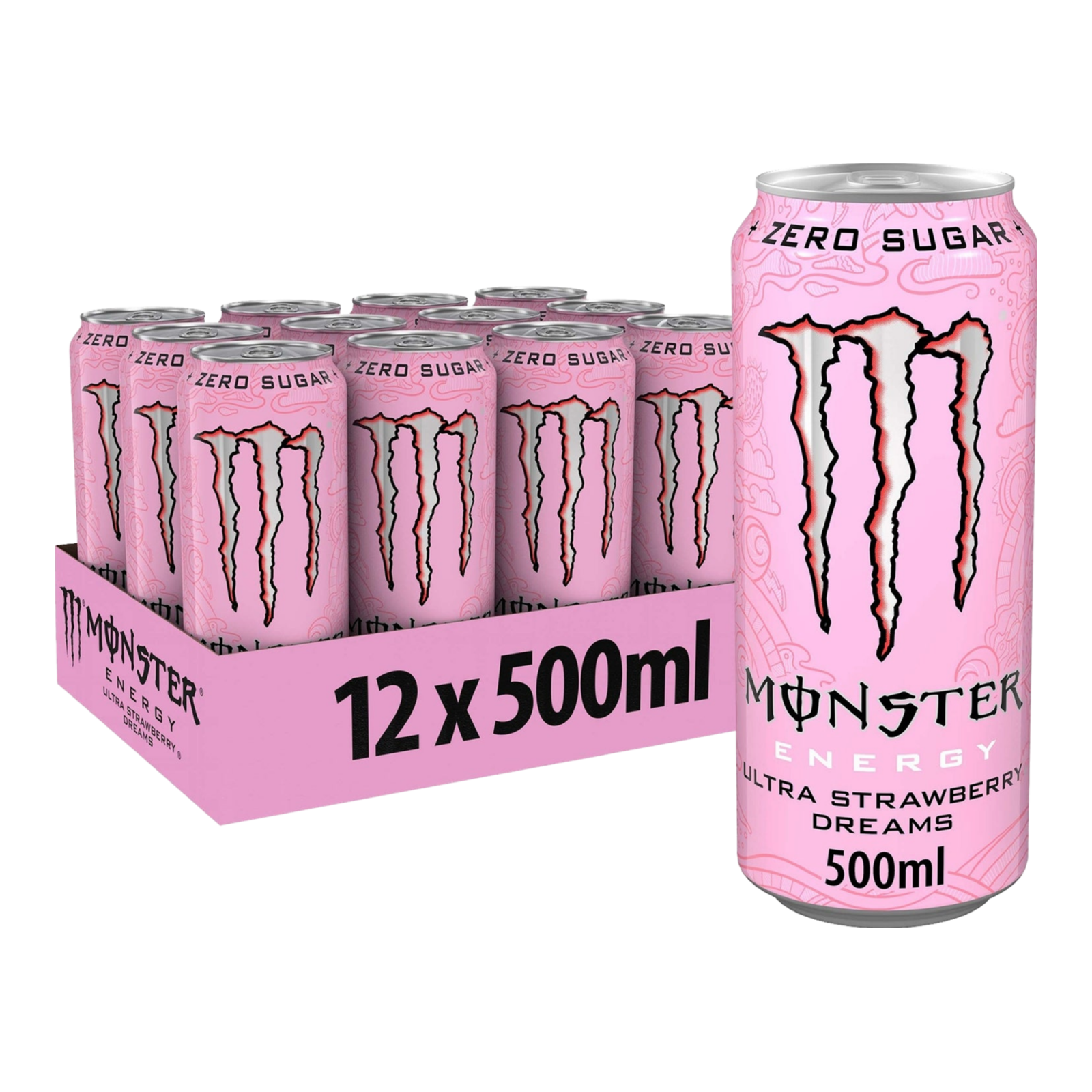 Monster energy ultra strawberry dreams zero sugar blik (12x 500ml) (kopie)
