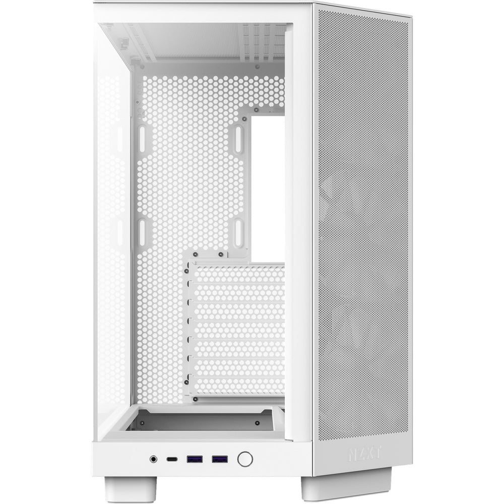 Nzxt h6 flow midi tower behuizing (wit | 2x usb-a | 1x usb-c | tempered glass)