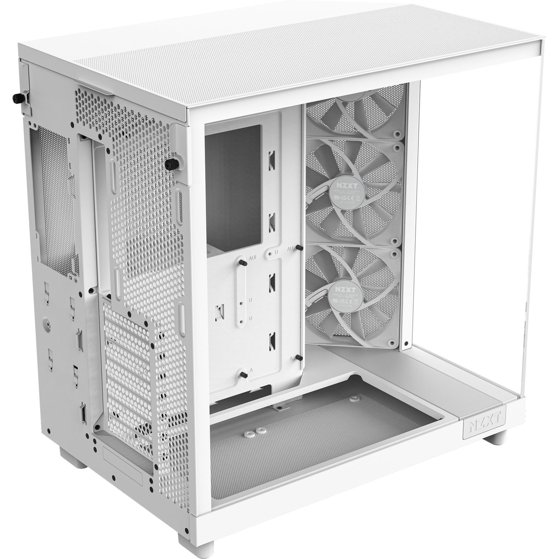 Nzxt h6 flow midi tower behuizing (wit | 2x usb-a | 1x usb-c | tempered glass)