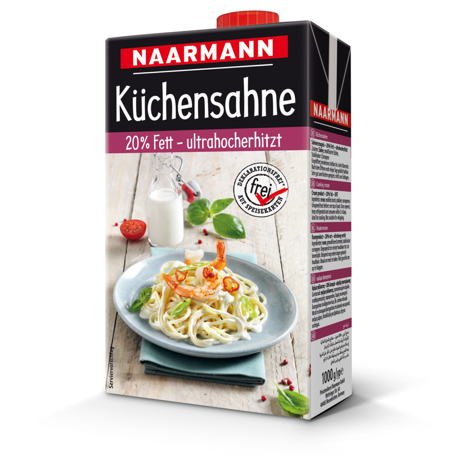 Naarmann koksroom 20% pak met schroefdop (1 liter)