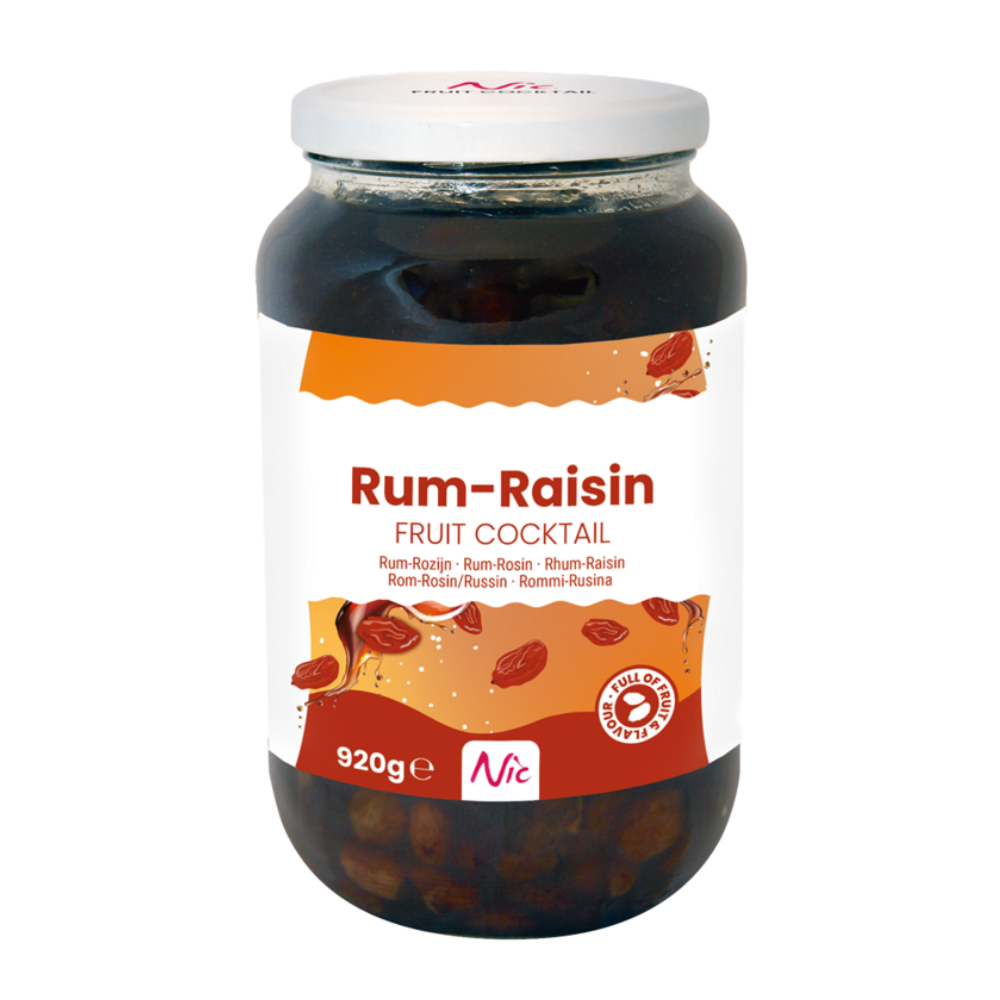 Nic rum rozijnen fruitcocktail pot (920 gr)