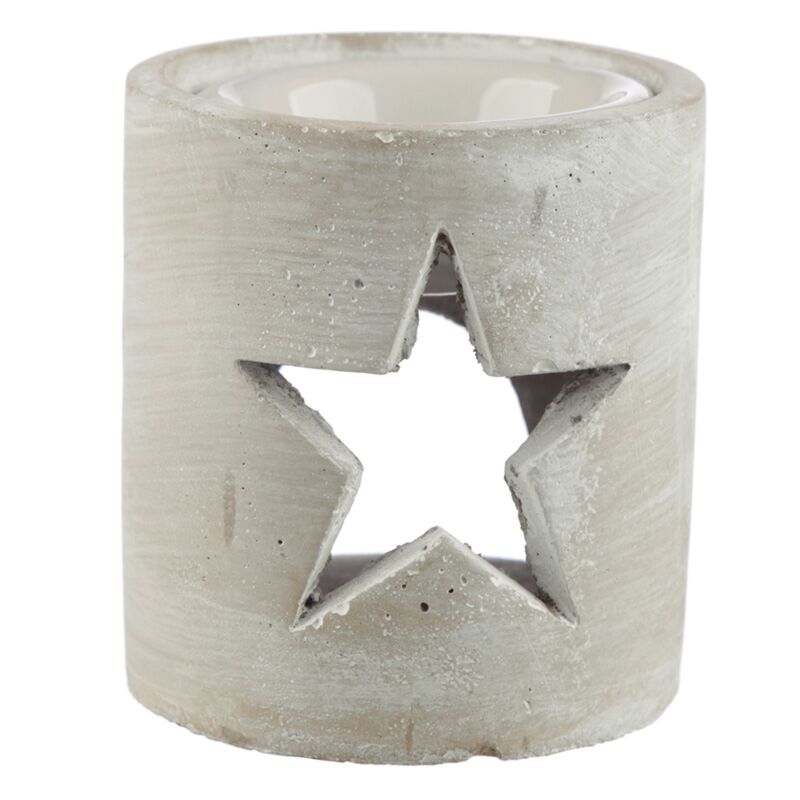 Grijs eden kerstmis ster beton geurbrander