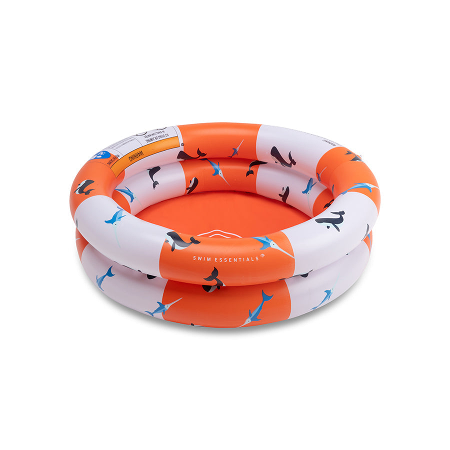 Oceaanstrepen | rood met babyzwembad ø 60 cm