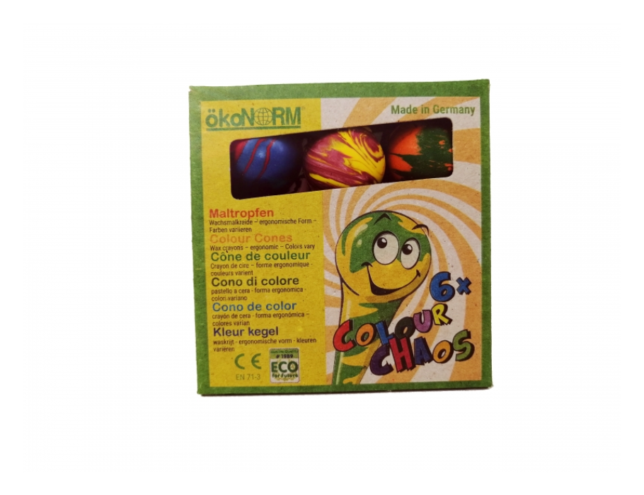 Ökonorm waskrijtjes veelkleurige pin - 6 stuks