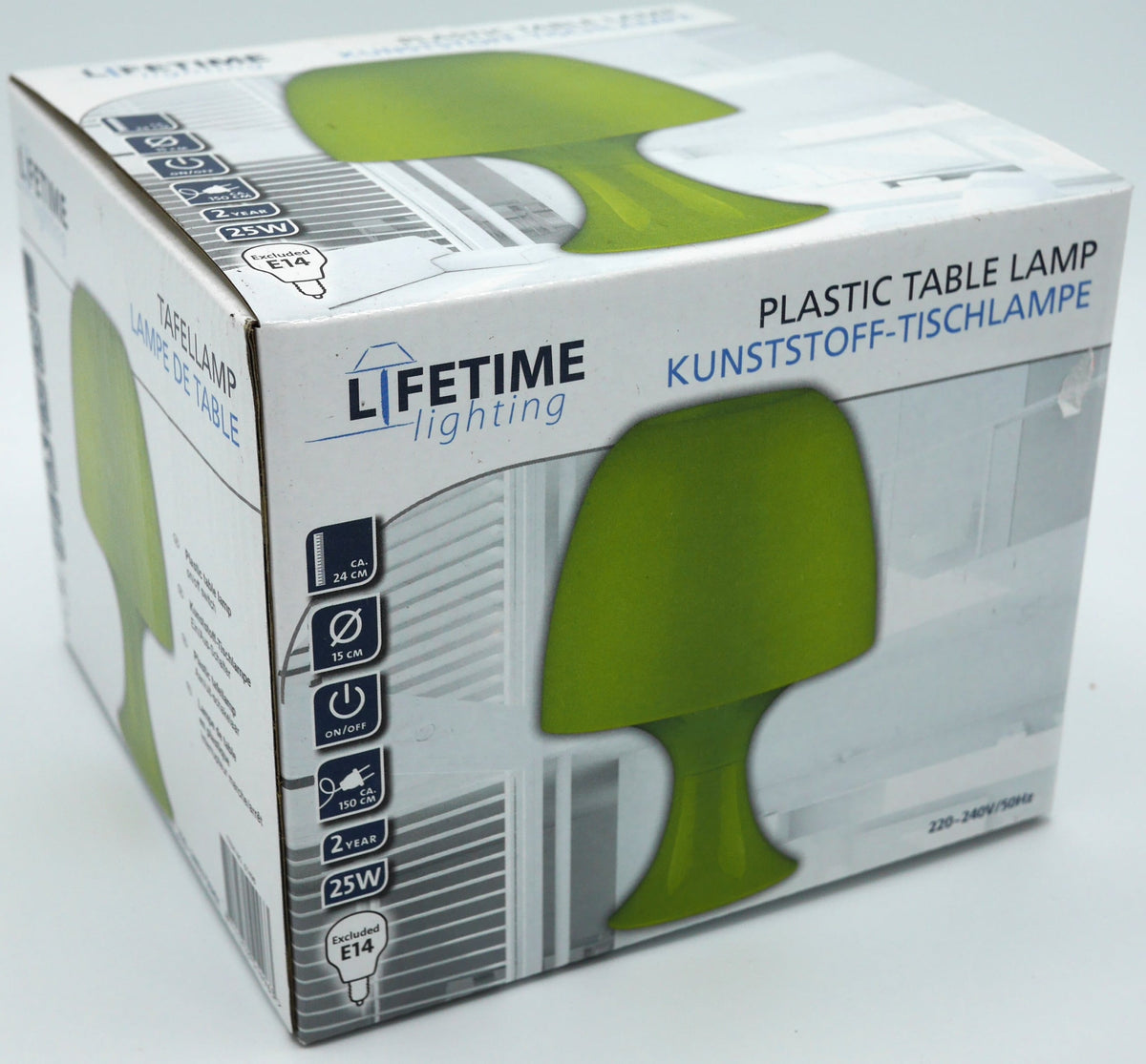 Van der doelen tafel lamp groen op stroom met aan uit schakelaar