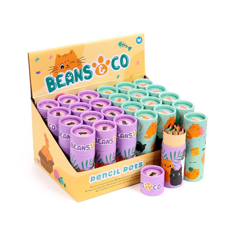 Beans co katten kleurpotloden tekenkoker