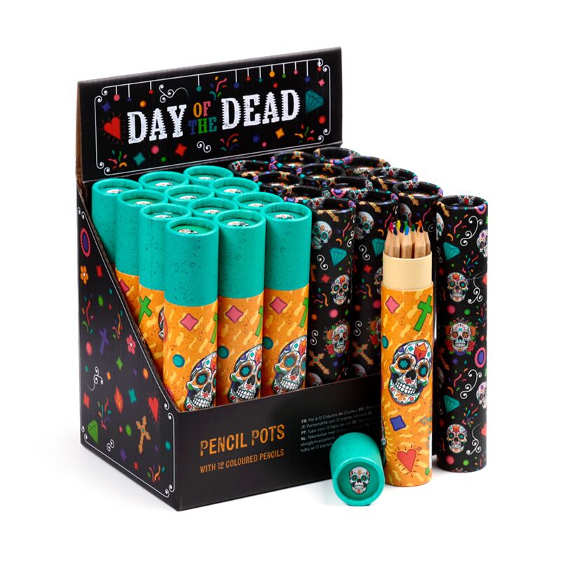 Dia de los muertos large potloodkoker 12 kleuren