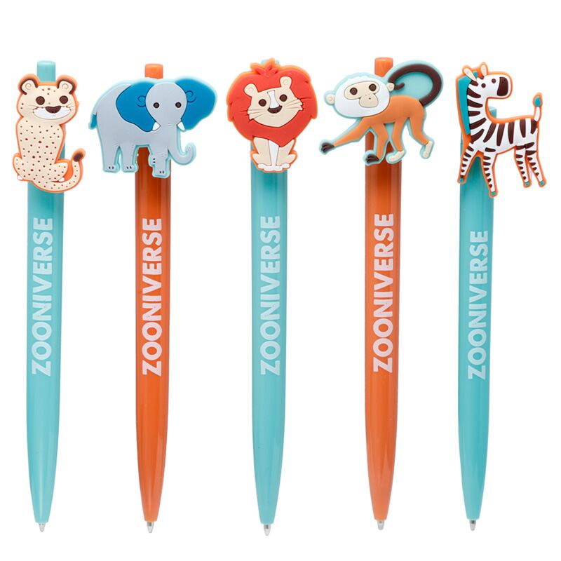 Zooniverse verrassing dieren pvc pen - zwart