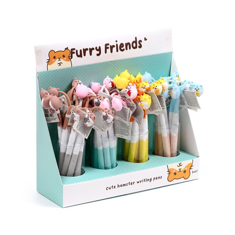 Furry friends schattig dier fijnschrijver pen - zwart