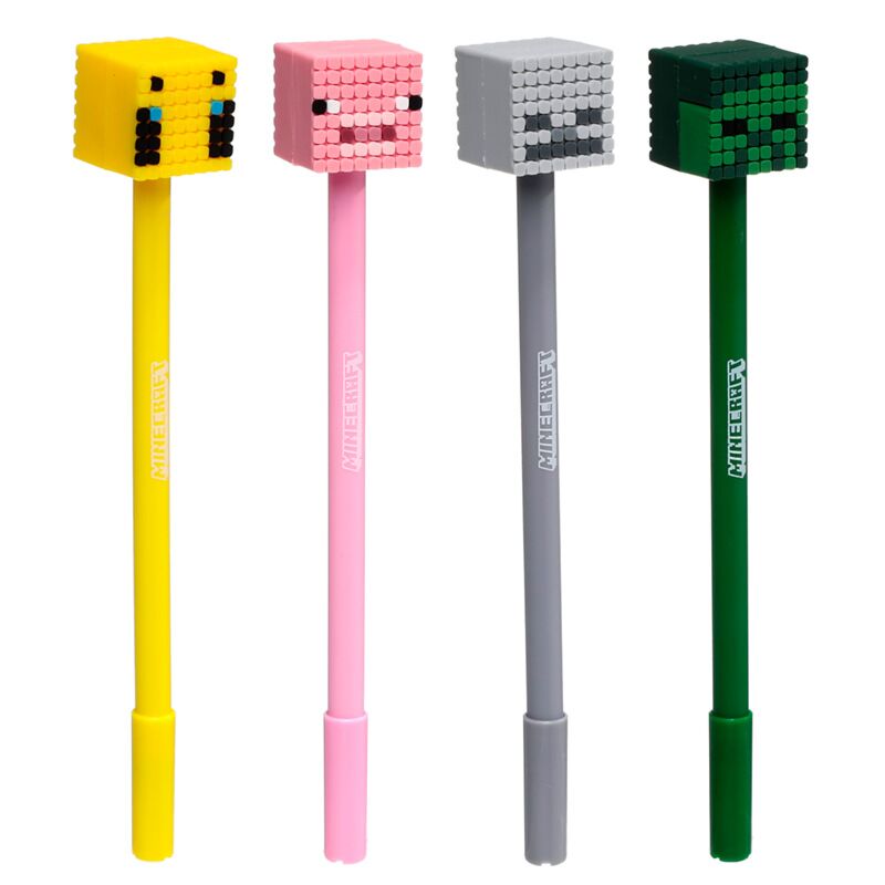 Union minecraft fijnschrijver pen siliconen top (varken bij zombie skelet)