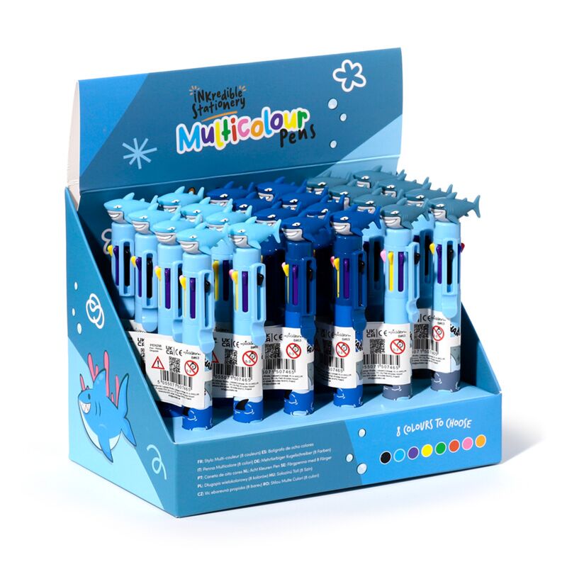 Haai meerkleurige pen (8 kleuren)