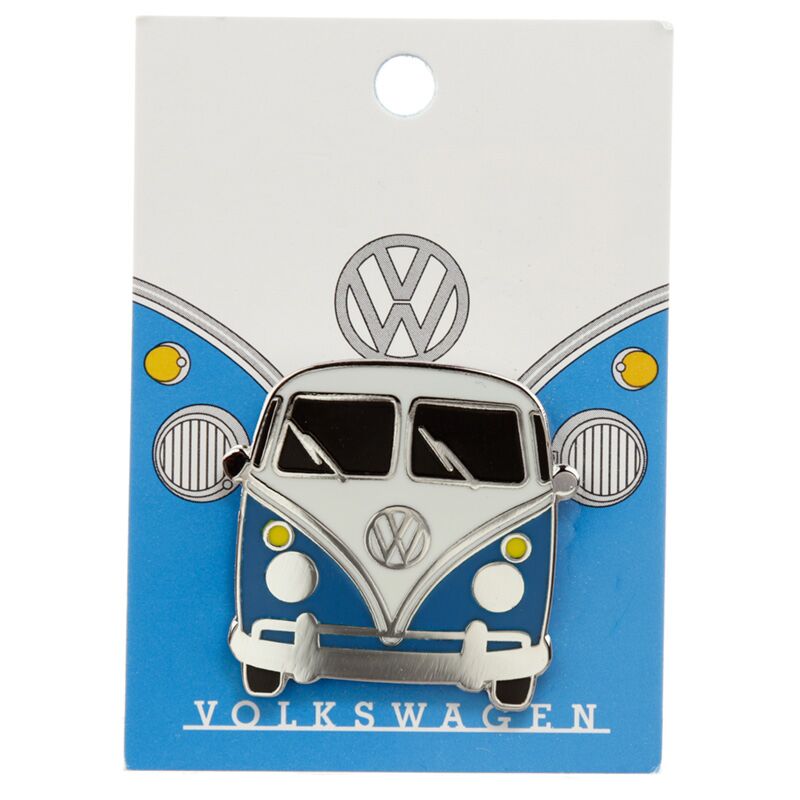 Volkswagen busje vw t1 blauwe emaille knop badge