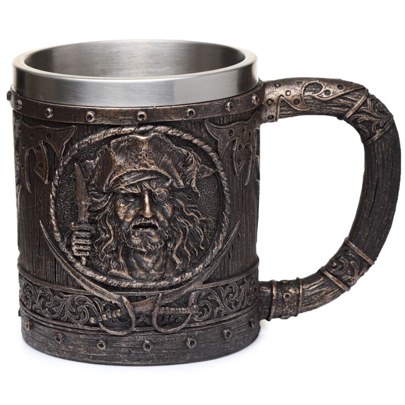 Decoratief geborsteld goud hout-effect piraten bierpul