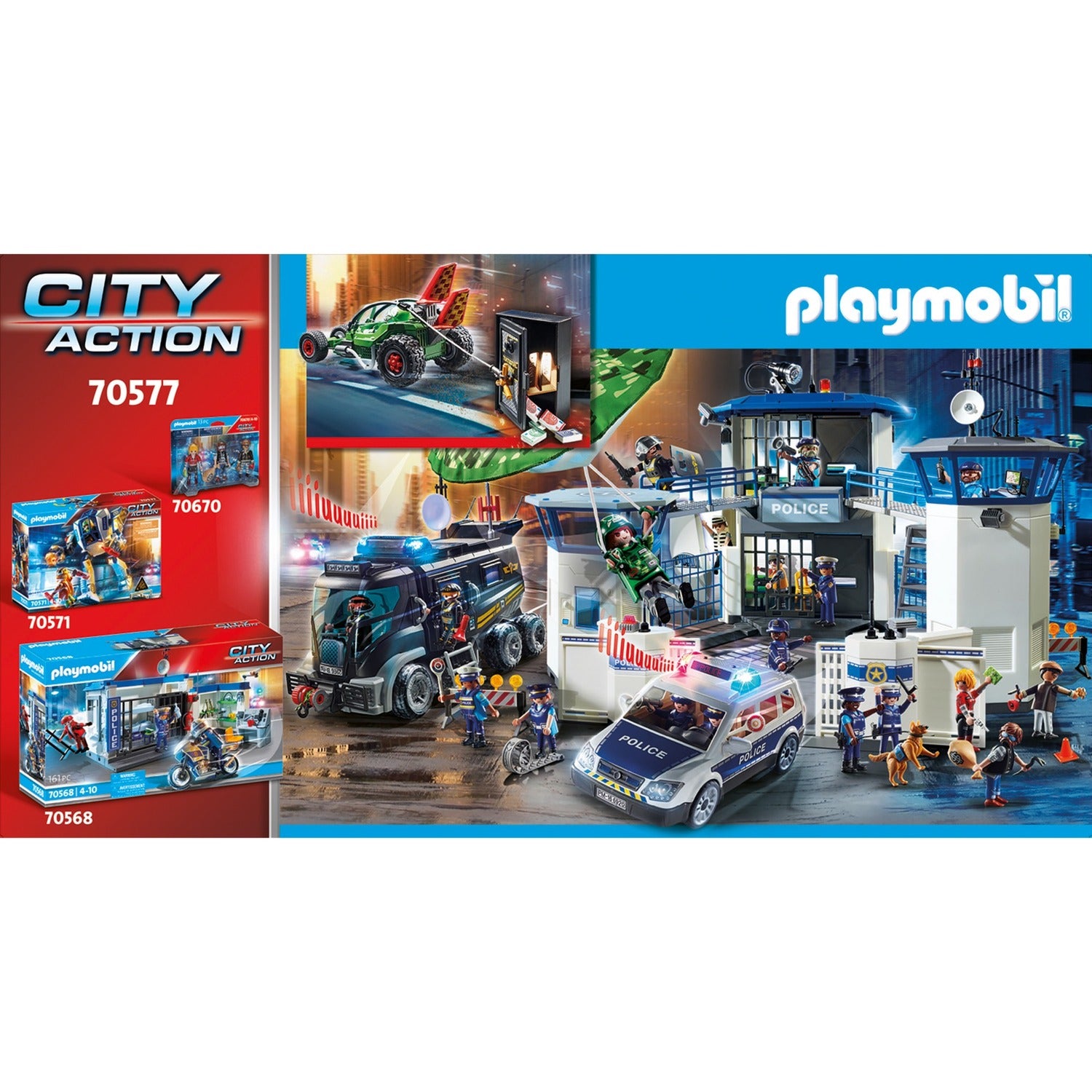 PLAYMOBIL City Action Politiekart Achtervolging van de Kluisrover 70577