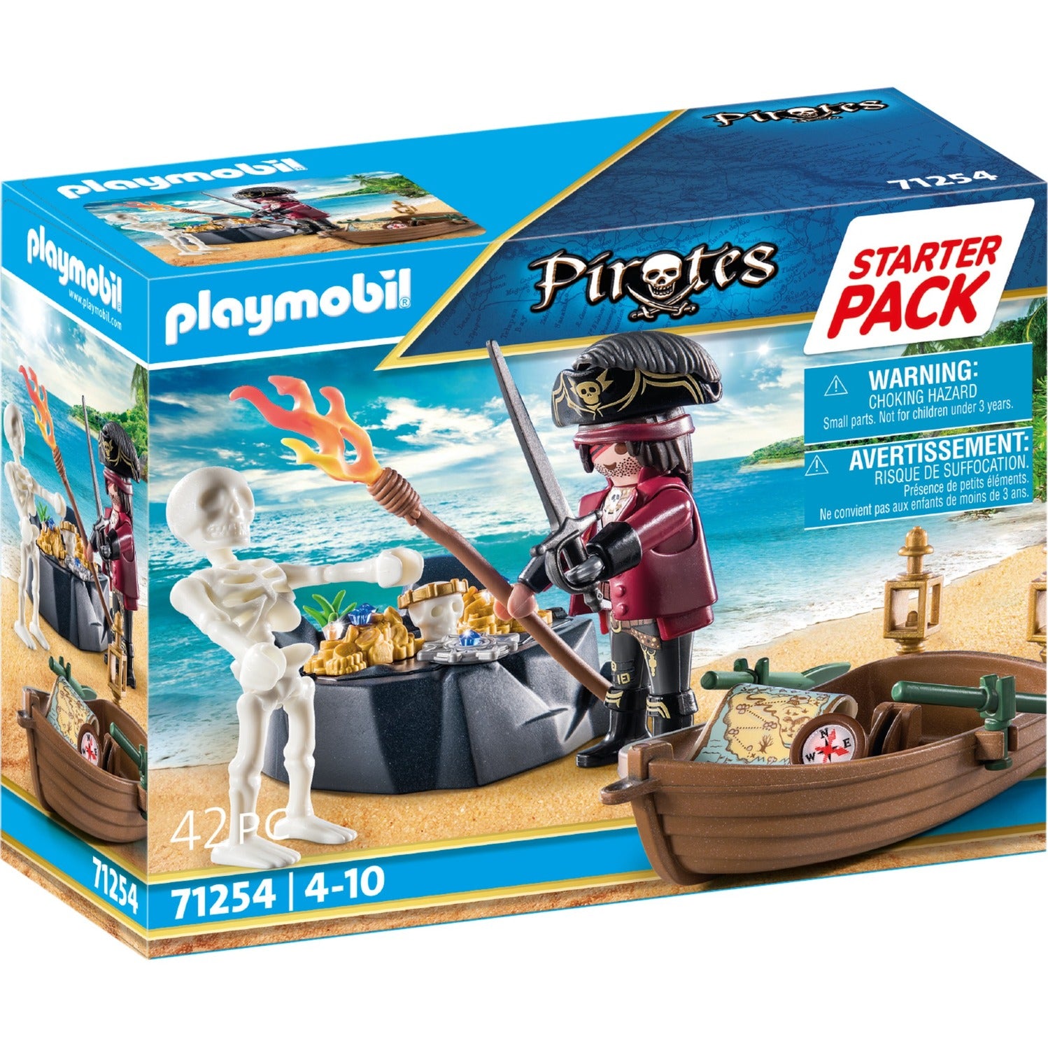 PLAYMOBIL Starterpakket Piraat met Roeiboot 71254