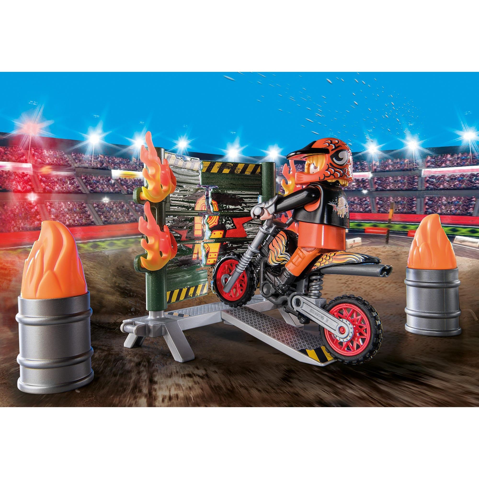 PLAYMOBIL Starterpack Stuntshow Motor met Vuurmuur 71256