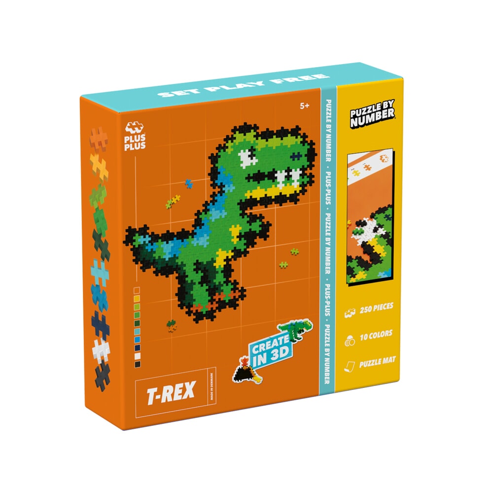 Plus plus puzzle by number t-rex 250 pcs plus-plus (4334)