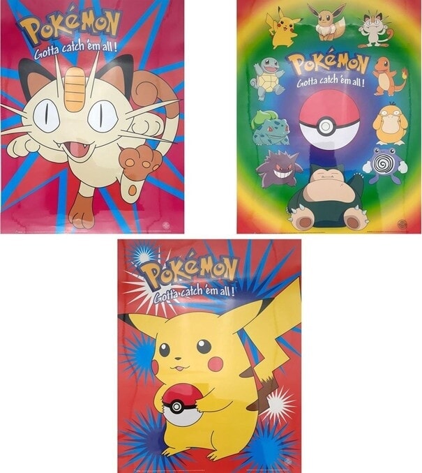 Pokemon pokémon luxe posterset 3 in assorti 50 x 40 cm geplastificeerd