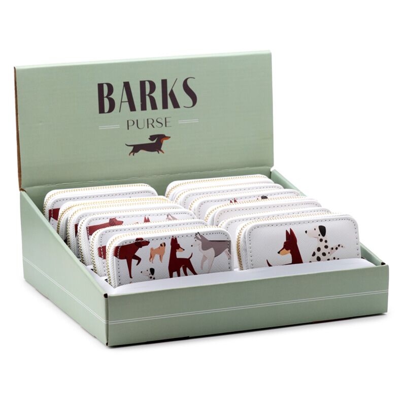 Barks hond rondrits portemonnee - klein
