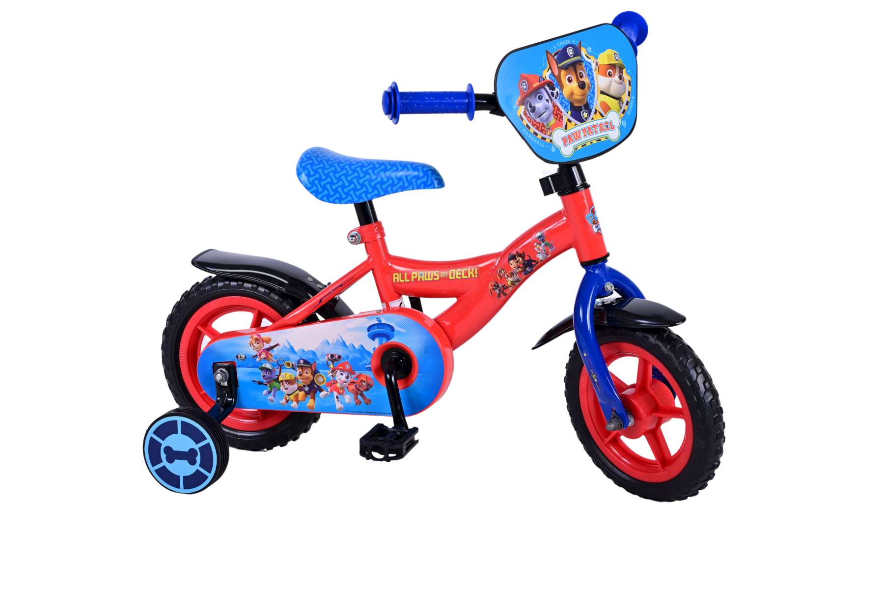 Paw Patrol Kinderfiets - Jongens - 10 inch - Rood Blauw - Doortrapper
