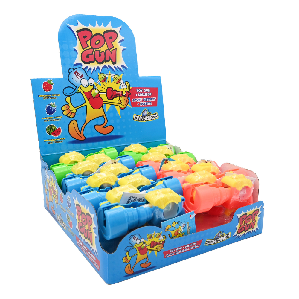 Funny candy pop gun (16 stuks)