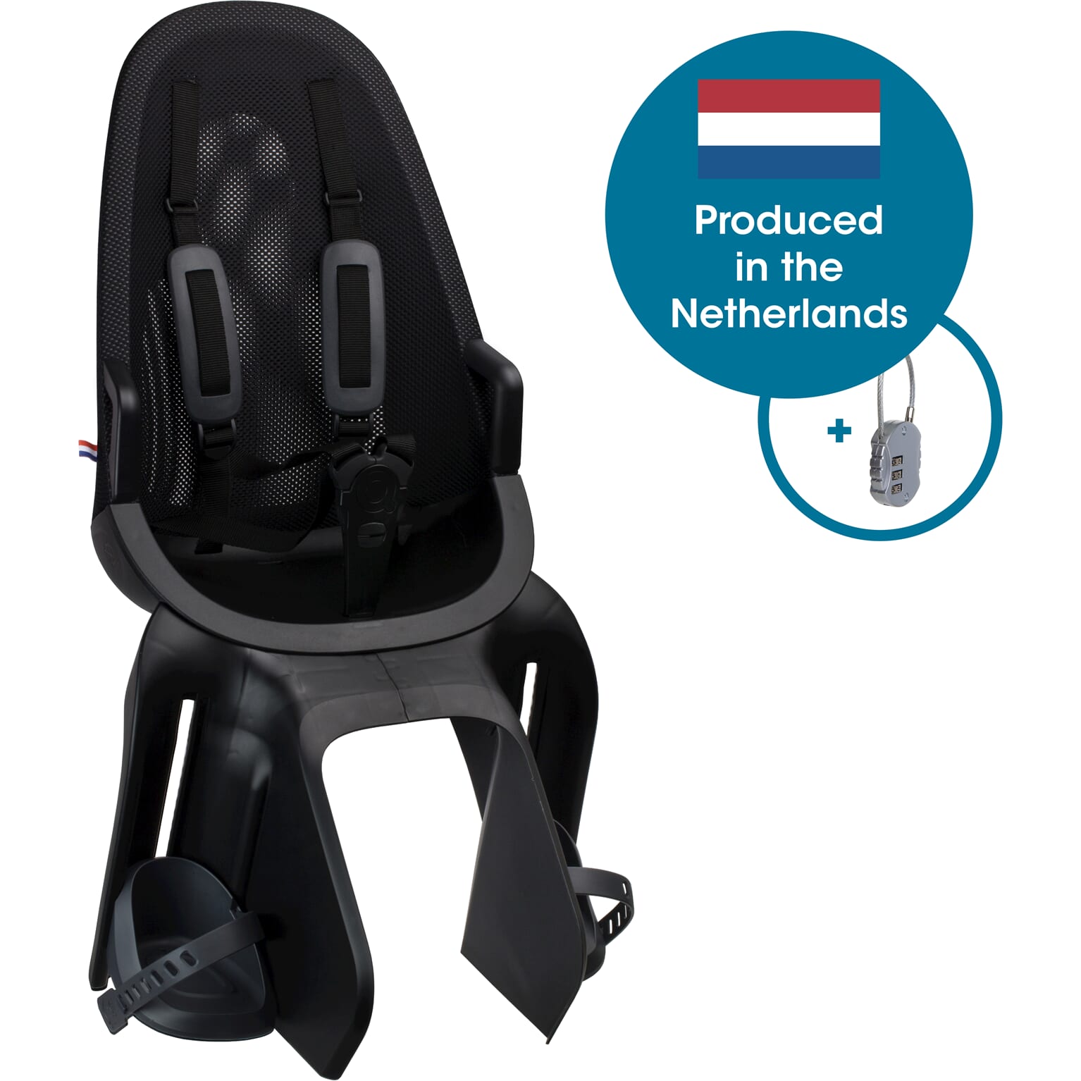 Qibbel Achterzitje Luchtdrager bev. Zwart + gleuf