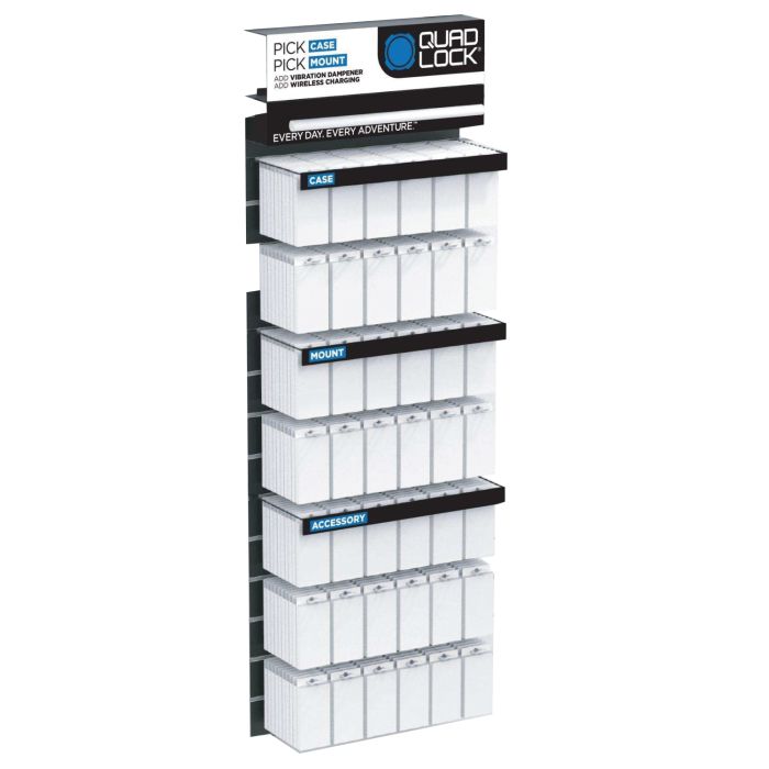 Quad lock slat wall display