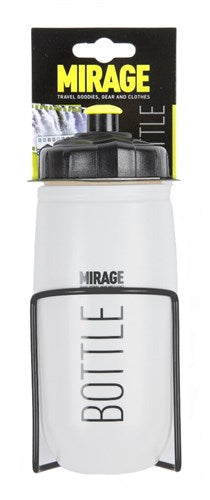 Bouteille d'eau blanche avec support