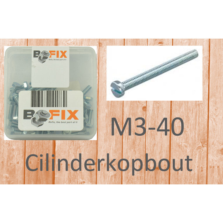 Bofix cylinder head bolt m3x40 galvanized (50pcs)