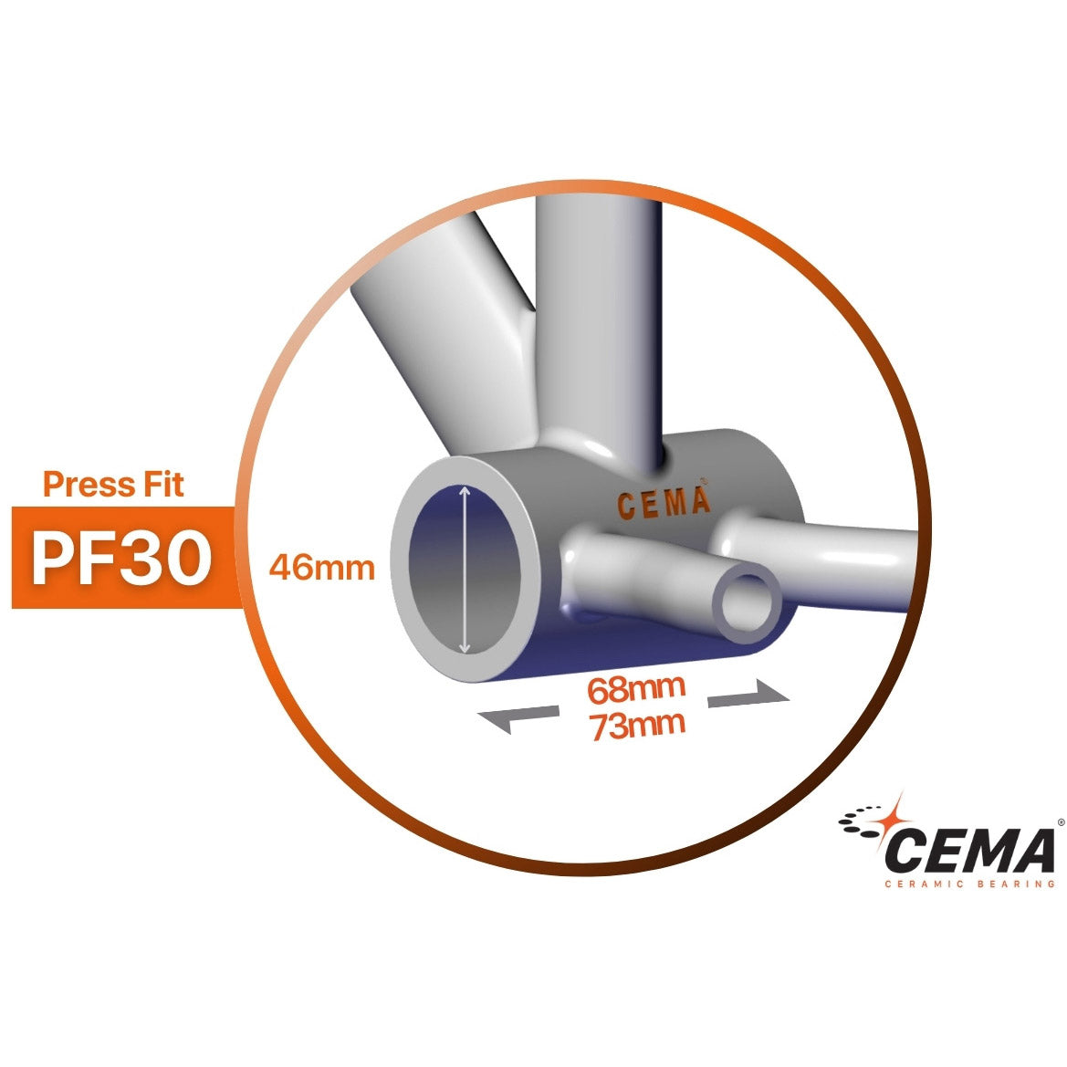 CEMA Beugelas PF30 SRAM DUB-RVS-zwart